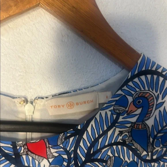 Tory Burch Blue Asymmetrical Sheath Dress - Picture 2 of 3